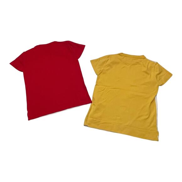 Vintage Danskin Girls T-Shirts Size 4/5 Bold Graphic Prints Matching Backs Pair - Picture 2 of 7